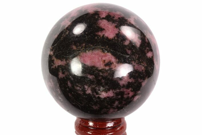 Polished Rhodonite Sphere - Madagascar #95038